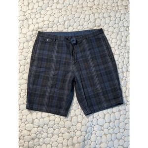 Calvin Klein blue/black plaid shorts 100% cotton size 34